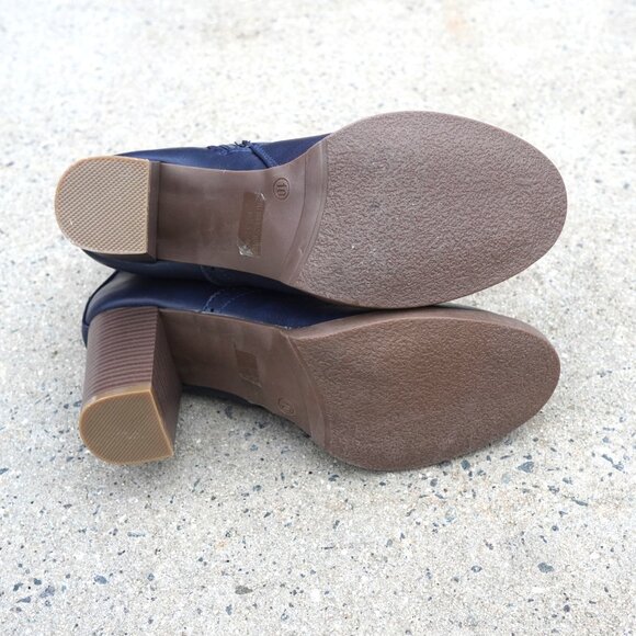 NWT Bell Marie Navy Faux Fur Lined Block Heel Boots 10 - Picture 7 of 8